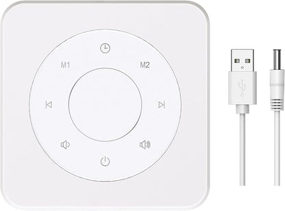 White Noise Sound Machine, Noise Machine for 20 Soothing Sounds, 2 Customizable Shortcut Buttons, Timer, Memory Function, USB-A Cable Included(Battery&Adapter NOT Included)for Baby, Kids&Adult (white)
