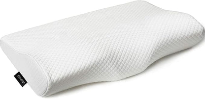 Contour Memory Foam Pillow Orthopedic Sleeping Pillows, Ergonomic Cervical Pillow for Neck Pain - for Side, Back and Stomach Sleepers, Free Pillowcase Included (Firm & Near King)