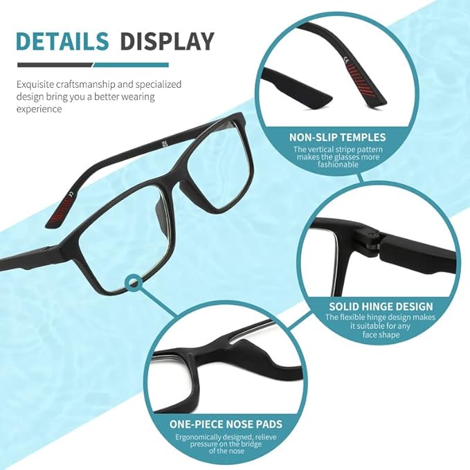 4 packs of blue block reading glasses (male and female), computer reader, UV block glasses (3.50x)