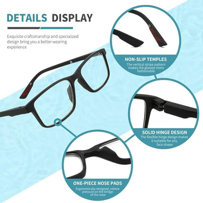 4 packs of blue block reading glasses (male and female), computer reader, UV block glasses (1.75x)