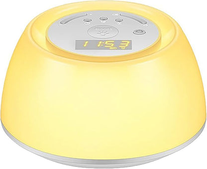 Alarm Clock Wake Up Light, Smart Home LED Bed Head Colorful Simulated Sunrise Nature Ambient Help to Sleep Dimmable Night Table