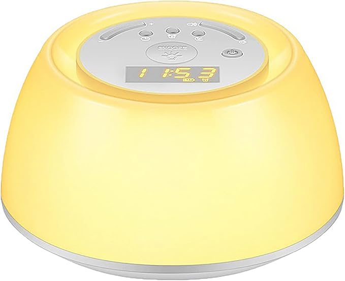 Alarm Clock Wake Up Light, Smart Home LED Bed Head Colorful Simulated Sunrise Nature Ambient Light Alarm Clock Help to Sleep Dimmable Night Light Table Clock