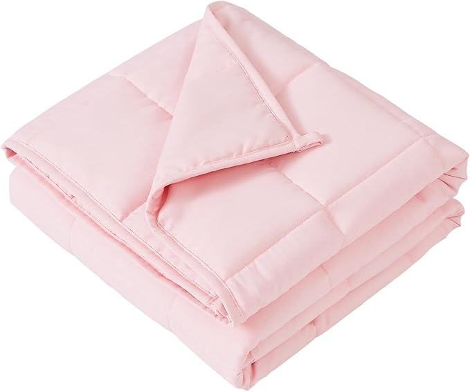 HOSUKKO Weighted Blanket - 7 lbs Pink Heavy Blanket - Breathable Blanket(41 * 60 inches, 7 lbs)