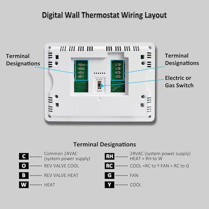 Thermostat for Home Non-Programmable Single-Stage Systems,1 Heat / 1 Cool,Easy DIY,White Backlight