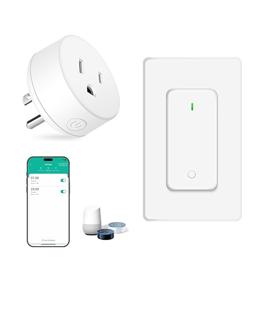 Wireless Remote Control Outlet Plug,NineLeaf Smart Outlets for Household,On Off Smart Plug Switch Compatible with Tuya,Alexa and Google Assistant,Timer Outlet,No Wiring,White