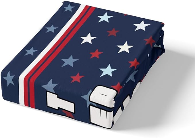 Manfei Taekwondo Fitted Sheet Full Size, Japanese Style Sports Theme Bedding Set 3pcs, Stars Stripe Print Bed Cover with 2 Pillowcases, Kids Boys Teens Room Decor, Soft Bedding(No Top Sheet)