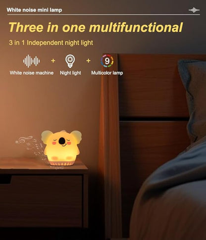 GlowBoo Portable Sound Machine 3-Pack with 20 Sounds & Lullabys, Soft BPA-Free Silicone, White Noise Machine with Timer, Washable Cover, 9 Colors for Babys & Small Children, USB Rechargeable