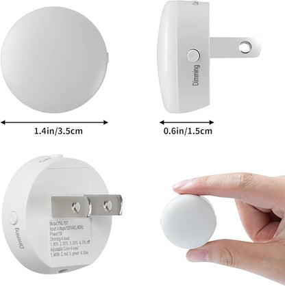 Mini Plug in Night Light, Dusk to Dawn Sensor, 4-Color, LED Toilet Night Lights, Dimmable Color Changing, for Kids Breastfeeding, Sleep Aid, Bedroom, Nursery, Hallway, 4Pack