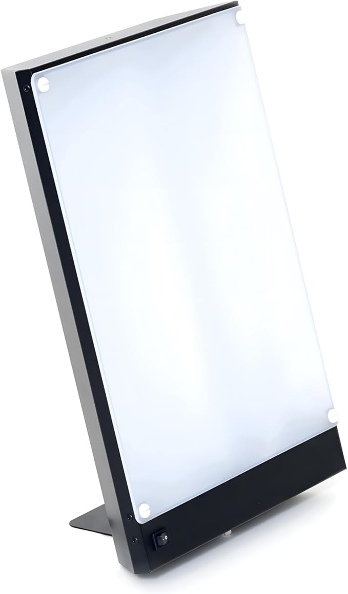 Northern Light Technologies Boxelite 10,000 Lux Bright Light Therapy Lamp – Full Spectrum UV-Free Sunlight Desk Lamp with Large Panel for Energy, Focus, and Alertness – Black
