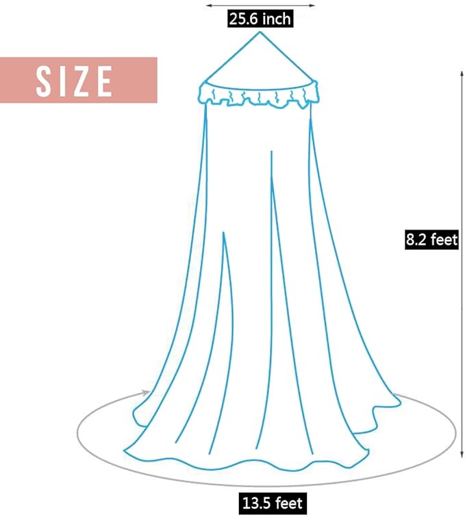 Kertnic Decor Canopy for Kids Bed, Soft Smooth Playing Tent Canopy Girls Room Decoration Princess Castle, Dreamy Mosquito Net Bedding, Children Reading Nook Canopies in Home (Purple)