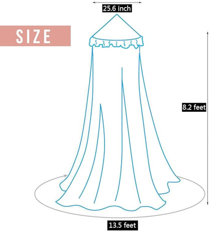 Kertnic Decor Canopy for Kids Bed, Soft Smooth Playing Tent Canopy Girls Room Decoration Princess Castle, Dreamy Mosquito Net Bedding, Children Reading Nook Canopies in Home (Gray)