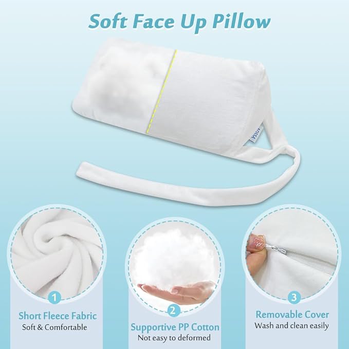 AOSSA Beauty Pillow for Back Sleeping – Anti-Wrinkle Aging Pillow, Head Support Trainer for Upright Sleep & Post-Surgery Recovery, Face Up Positioning Pillows for Wrinkle Prevention (White)