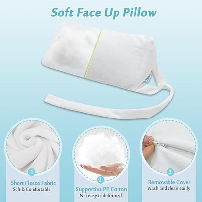AOSSA Beauty Pillow for Back Sleeping – Anti-Wrinkle Aging Pillow, Head Support Trainer for Upright Sleep & Post-Surgery Recovery, Face Up Positioning Pillows for Wrinkle Prevention (White)