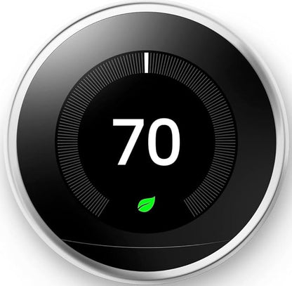 Google Nest Learning Thermostat - 3rd Gen - Programmable Smart Thermostat for Home - Compatible with Alexa (Polished Steel)