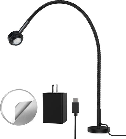 Flexible Reading Light,Book Light,Desk Lamp,Magnetic Base,3 Color Dimmable LED for Bed Reading, Working, Studying, Crafting, Book Lovers Gifts, CRI95+ USB-C Adapter Included