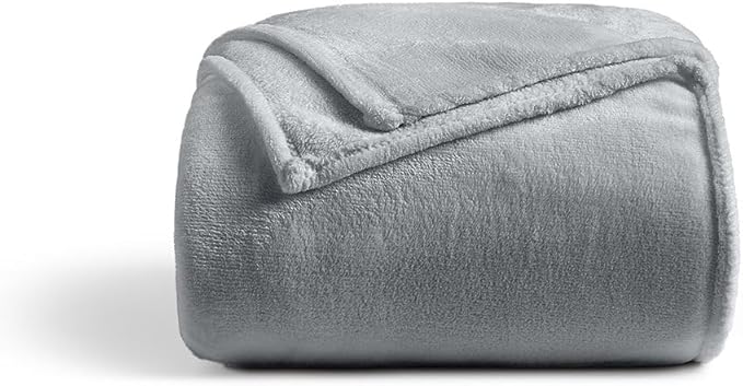 Cosy House Collection Everyday 1500 Series Fleece Blanket - Bedroom Essentials - All Season, Stays Fresh & Clean - Soft, Breathable & Skin-Friendly (Full/Queen, Grey)