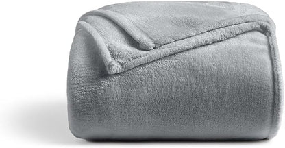 Cosy House Collection Everyday 1500 Series Fleece Blanket - Bedroom Essentials - All Season, Stays Fresh & Clean - Soft, Breathable & Skin-Friendly (Full/Queen, Grey)