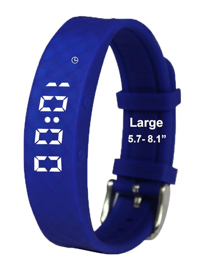Potty Training Watch - Rechargeable Silent Vibrating Alarm Wristband - Medical Reminder Watch - with Timer and 15 Daily Alarms (Royal Blue-Large)