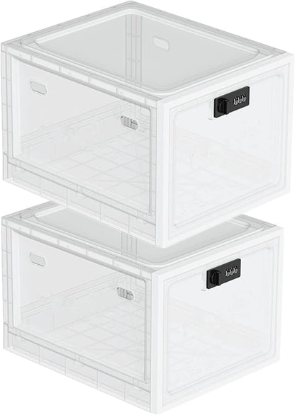 SANIDIKA 2 Pack Large Refrigerator Lockable Box - Childproof First Aid Locking Box Pill Case Medical Organizer - Ipad Tablet Phone Jail