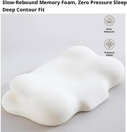 Cloud Pillow - Ergonomic Memory Foam Pillows, for Side, Back, and Stomach Sleepers, Adjustable Memory Foam with Breathable Cover for Optimal Comfort (Light Blue)