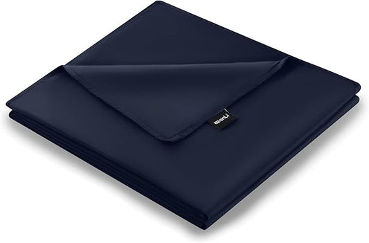 ZonLi 80"x87" Navy Blue Duvet Cover, Oeko-texCertified 100% Cotton, King Size RemovableDuvet Cover for Weighted Blanket