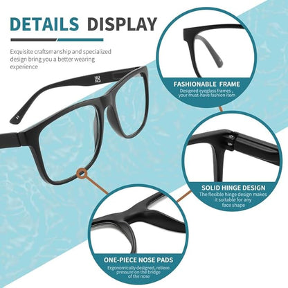 Reading Glasses for Women Men, 0.0 to 4.0 Strength, Lightweight Blue Light Blocking Readers with Spring Hinges (4-Pack) –Anti Eyestrain/UV Ray Eyeglasses/Trendy Classic/Fashion Frame(2.50x)