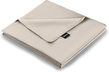ZonLi Duvet Cover for Weighted Blanket (Almond Milk Grey, 60"x80"), Breathable Soft Duvet Cover Queen Size Removable Cooling Comforter Cover for All Season