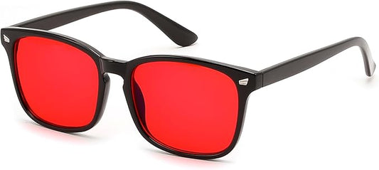 FEISEDY Sleep Blue Light Glasses for Woman Men 99.9% Computer Gaming Red Lens Eyeglasses Reduce Eyestrain G2835