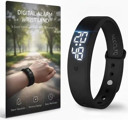 Vibrating Alarm Clock Watch Silent Alarms Wristband Wrist Bands for Deaf & HOH People Bed Shaker Wake up Band Sleep Connection Bracelet for Heavy Sleepers Shock Long Distance with Sleeper