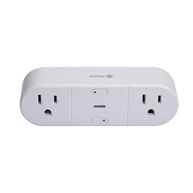 Safety 1st Connected Dual Smart Outlet — Wi-Fi Plug, No Hub Required, Independently Controllable Outlets, Timer & Schedule, ETL Certified, Wi-Fi Controlled, iOS and Android Compatible