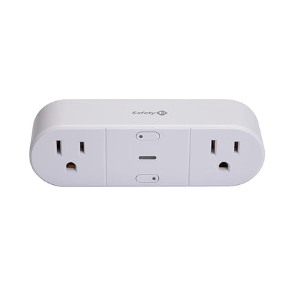 Safety 1st Connected Dual Smart Outlet — Wi-Fi Plug, No Hub Required, Independently Controllable Outlets, Timer & Schedule, ETL Certified, Wi-Fi Controlled, iOS and Android Compatible
