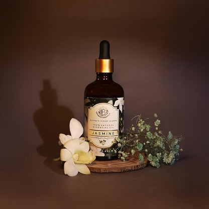 Luxurious Jasmine Essential Oil | Slow Distilled & Exotic| for Home,Diffusers,Skin & Hair Care,Aromatherapy,Bath,Perfume,Soap & Candle Making|with Glass Dropper| 3.38 fl oz (100 ml)