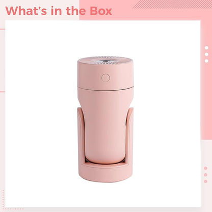 Portable Mini Humidifier, Usb Powered, 7.7 Fl Oz / 220 Ml, Automatic Rotating, Compact Design For Home And Travel, Pink