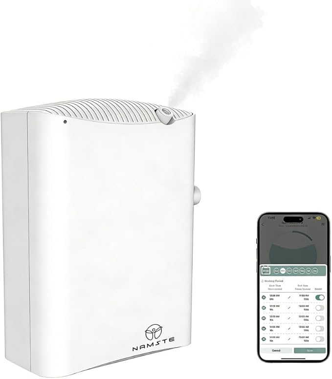 Waterless Essential Oil Diffuser HVAC Scent Machine - Smart APP & WiFi Control 3500 sq. ft Coverage Cold Air Aroma, Minimalist Aromatherapy Diffusers 500ML for Home Hotel Office Large Room