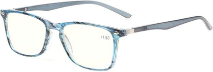 JOSCHOO Computer Reading Glasses Blue Light Blocking Readers Men and Women Glasses of Reading (Blue Stripe, 2.25)