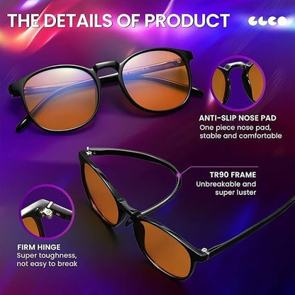 IBOANN Chic & Comfy Blue Light Glasses for Women - 3-Pack Round Frames, Screen-Ready Style with UV Protection Coating