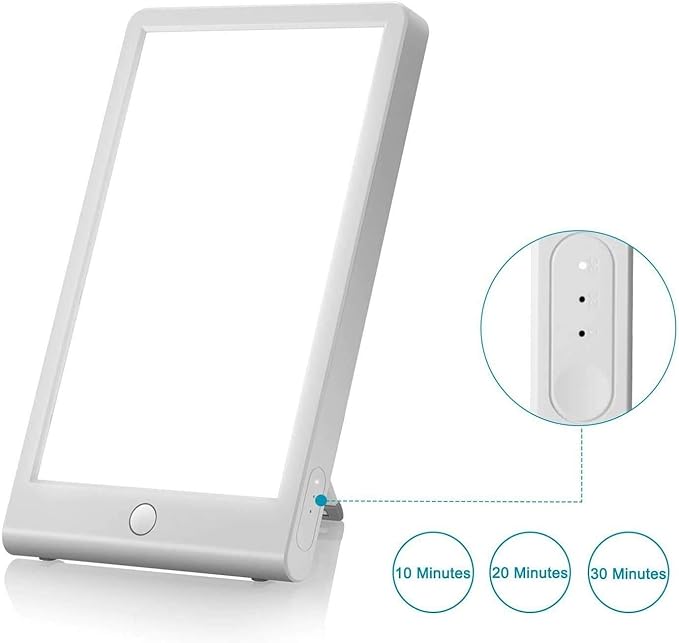 Light Therapy Lamp, UV-Free 10000 Lux Light, Touch Control, Adjustable Brightness Levels, 4 Timer Function, for Home/Office Use