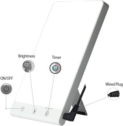 Enjoy Home R.S. UV-Free LED Light Therapy Lamp, Bright White Light with 10,000 Lux, Adjustable Brightness Timer Function