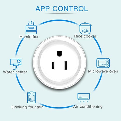 Smart Plug, Wi-Fi Outlet Socket Compatible with Alexa and Google Home, Automate APP, Timer Function, Voltage Measurement Function, (4 pcs)