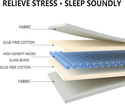 Cotton Weighted Blanket for Adults, Heavy Blanket with Premium Glass Bead All-Season Even Weight Distribution for Single Double Bed Multi-Colour Light Grey 152x203cm 6.8kg