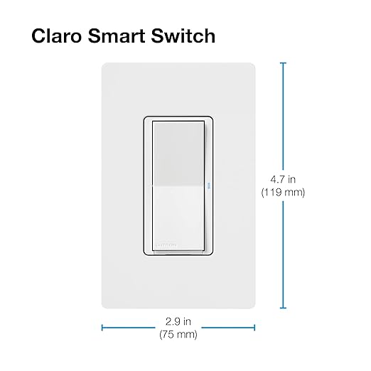 Lutron Claro Smart Light Switch for Caseta Lighting, for LED Lights, Fans, 5 Amp, Single-Pole/3-Way, Neutral Required, DVRF-5NSS-WH-2, White, 2 Pack