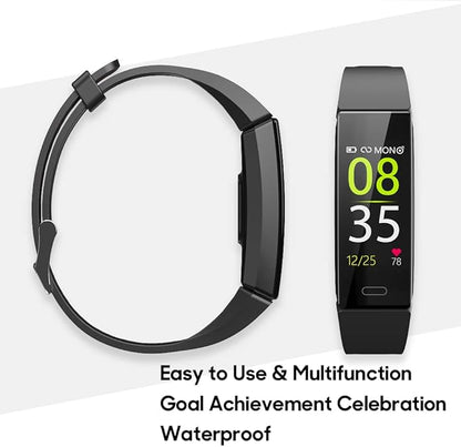 ZURURU Fitness Tracker with Blood Pressure Heart Rate Sleep Health Monitor for Men and Women, Upgraded Waterproof Activity Tracker Watch, Step Calorie Counter Pedometer Black
