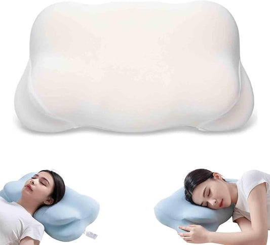 Cloud Pillow, Ergonomic Memory Foam Pillow for Side Sleepers, Cervical Neck Support Pillow, Breathable Pillowcase, Dual Height Contour Pillow for Back & Stomach Sleepers