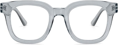 Madison Avenue Oversized Blue Light Blocking Glasses for Women Fashion Blue Light Blockers Anti Eyestrain & UV Protection Computer Eyeglasses (Ttransparent Grey)