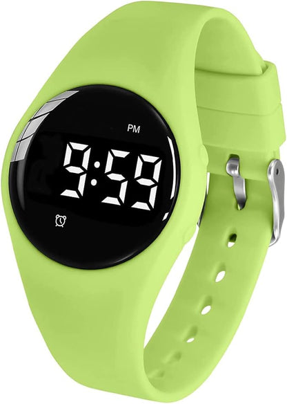 Vibrating Alarm Watch, Water Resistant Potty Training Wristband Rechargeable Medical Reminder Watch with Timer and 15 Daily Alarms (Green)