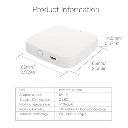 Add MOES FingerBot Tuya Bluetooth Hub Link FingerBot to Wi-Fi (Support 2.4GHz) Compatible with Alexa, Google Home, IFTTT and Timmer Control. One Gateway Can Connect Multiple FingerBots