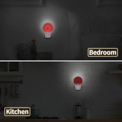 Plug-in Led Night Light with Auto Dusk to Dawn Sensor for Boys Girls Room Decor, Red Spider Web Wall Lamp Nightlights for Hallway,Bedroom, Kids Room, Kitchen, Stairway, (0.5W, 2 Pack)