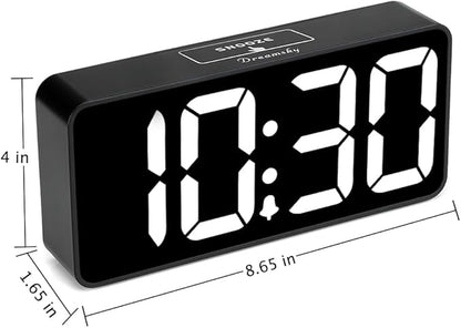 DreamSky Large Digital Alarm Clock Big Numbers for Seniors & Visually Impaired, 9 Inches Electric Clocks for Bedroom, Jumbo Display Fully Dimmable Brightness, USB Ports, Adjustable Alarm Volume