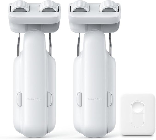 SwitchBot 2025 Automatic Curtain Opener 3 Rod-Bluetooth Remote Control, WiFi&Smartphone Control, Upgraded High-Performance, Add Hub to Compatible with Alexa, Google Home, HomeKit