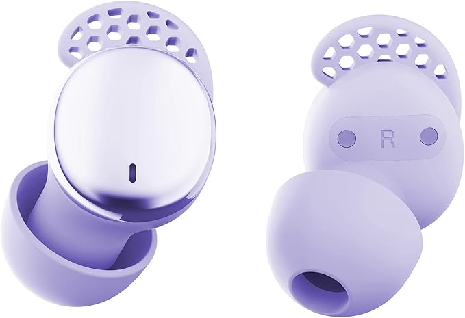 Sleep Earbuds for Side Sleepers, Wireless Noise Cancelling Sleep Headphones with Sleep Mode, LED Power Display, Comfort Fit for Sleeping, Working, Hiking (Amethyst)